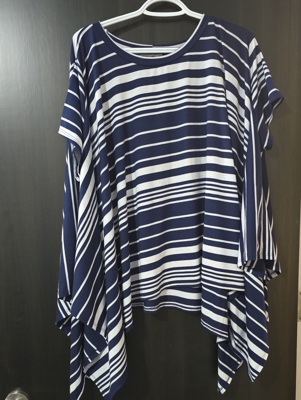 West Kei Navy and White Striped Asymmetric Tunic